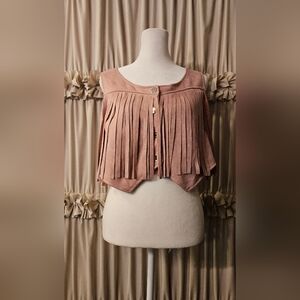 Fringed Pink Women's Top